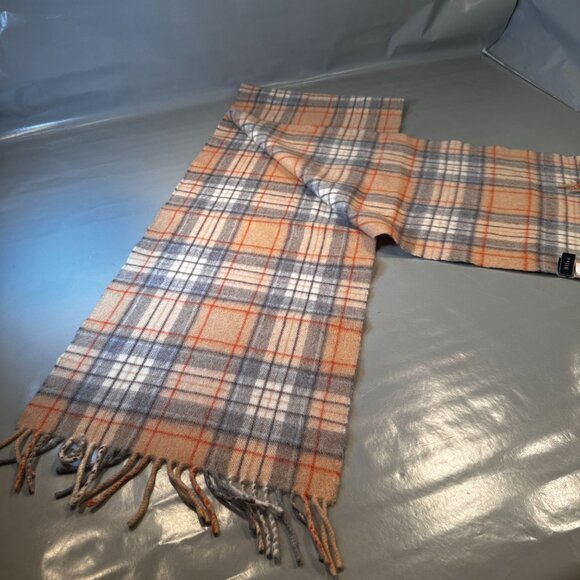 Altea Neck Scarf Italy Wool Shawl Windowpane Plaid Angora Fringed Accessories - Picture 11 of 13